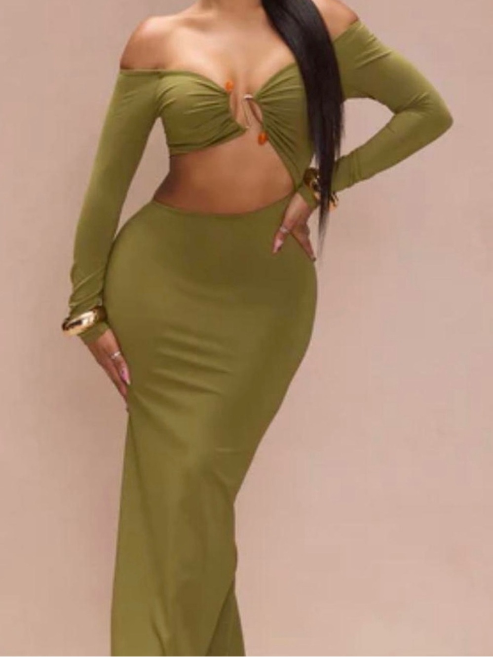 NWT OLIVE GREEN MAXI DRESS
